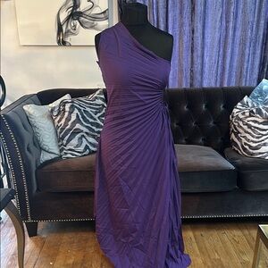 Elegant Purple One-Shoulder Dress